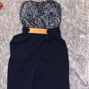Navy strapless body suit
